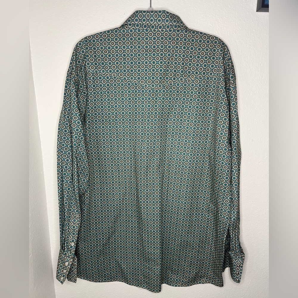 Roper Wear the West Men’s Green Casual Button Down Shirt with Relaxed Fit - Picture 5 of 6